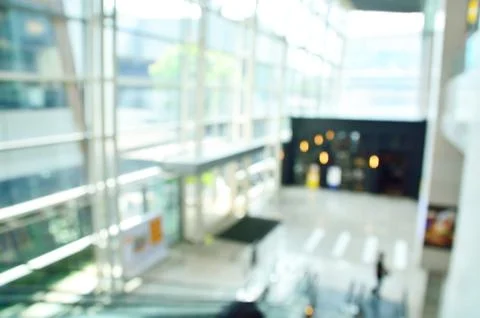 Defocus or Blurred Background of Lobby of Modern Office Building Stock Photos