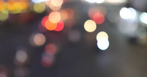 Defocus of out of focus traffic with bokeh Stock Footage 97790764