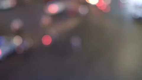 Defocus of out of focus traffic with bokeh Stock Footage 97791069