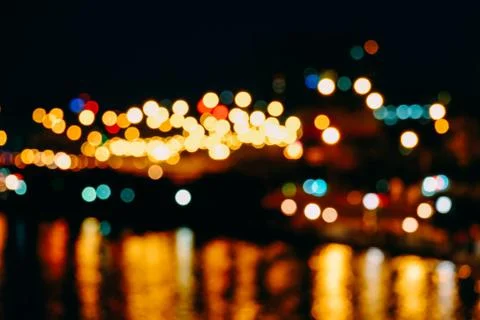Defocus of out of focus traffic with bokeh. Stock Photos