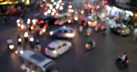 Defocus of out of focus traffic Stock Footage 97790322