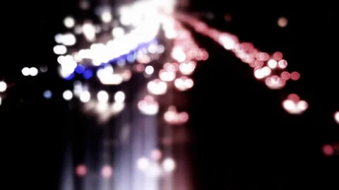 Defocus street lights bokeh background and Night Traffic In The City, Defocus Stock Footage 82380645