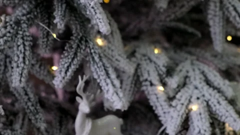 Defocus view of decorated christmas tree Stock Footage 248428735