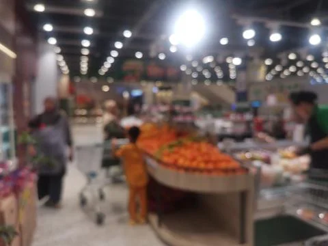 Defocused abstrack background of convenience store Stock Photos