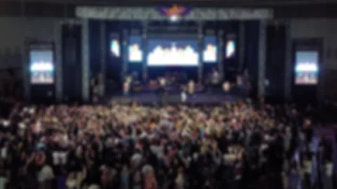 Defocused Abstract Background of audience applauds at the music concert 스톡 동영상 294274430