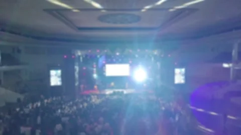 Defocused Abstract Background of audience at live music festival Video stock 294274441