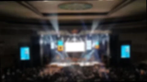 Defocused Abstract Background of Cheering concert crowd with colorful show light 스톡 동영상 294274587