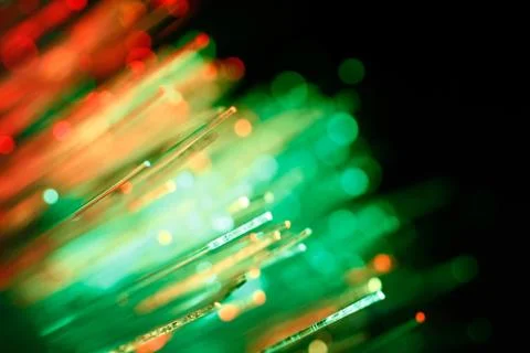Defocused abstract background of fiber optic cables Stock Photos