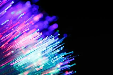 Defocused abstract background of fiber optic cables Stock Photos