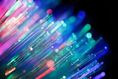 Defocused abstract background of fiber optic cables Stock Photos
