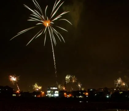 Defocused abstract background of fireworks 스톡 사진