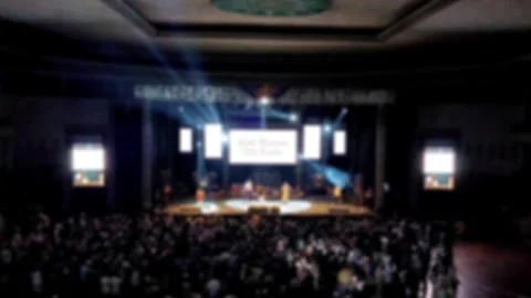 Defocused Abstract Background of Large group of audience at live music festival 스톡 동영상 294274466