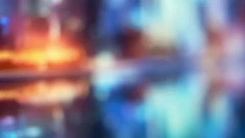 Defocused abstract background. Neon Cityscape Mirage As the neon lights of the Video stock 249929439