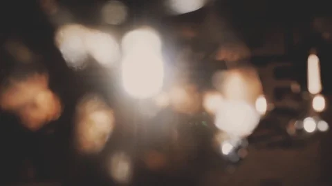 Defocused Background With Blinking Stars. Blurred Bokeh curtain Stock Footage