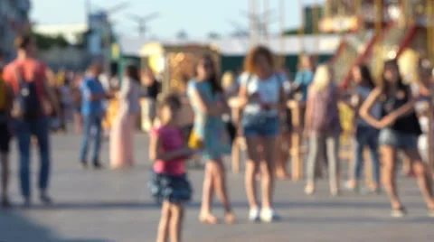 Defocused background of city square Stock Footage 67106401