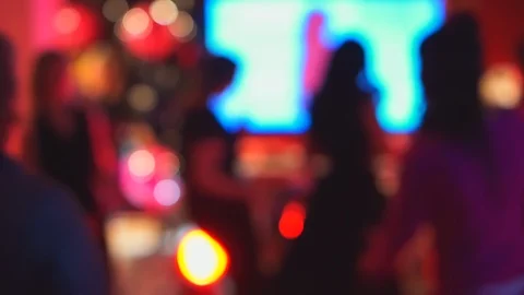 Defocused background dancing people on the dance floor. Stock Footage 105395713