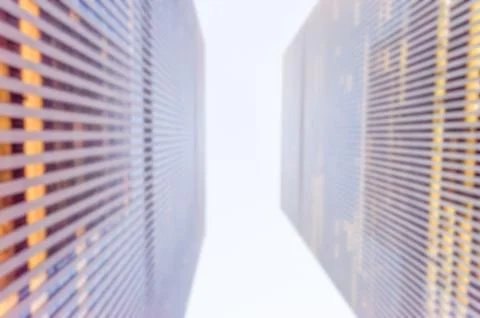 Defocused background with Manhattan skyscrapers, New York City Stock Photos