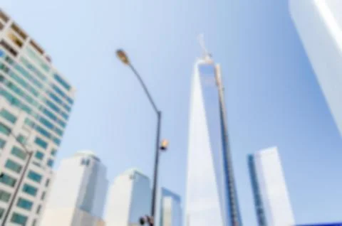 Defocused background with NYC Skyline, USA Stock Photos