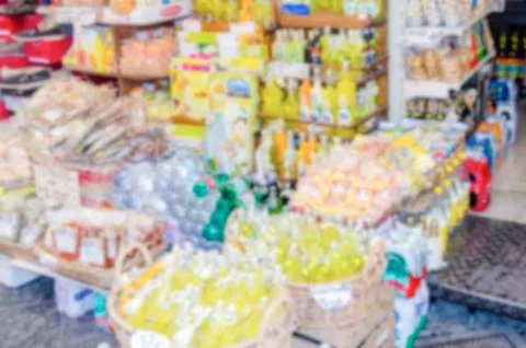 Defocused background of a souvenir market in south of Italy Stock Photos