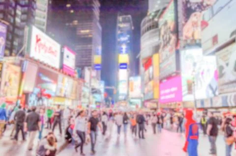Defocused background of Times Square in New York City Foto stock