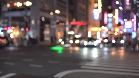 Defocused backgrounds of yellow cabs at night Stock-Footage 277866056