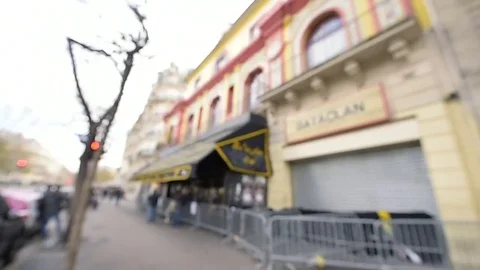 Defocused bataclan theater Stock Footage 69085549
