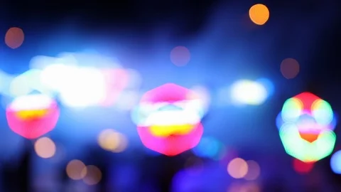 Defocused blinking lights at disco party in night club Stock Footage 119767095