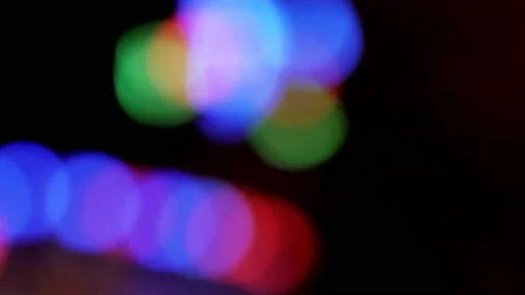 Defocused blinking multicolored lights during Tanglong Festival Stock Footage 136241409