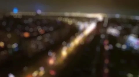Defocused blur night traffic lights Stock Footage 59909909