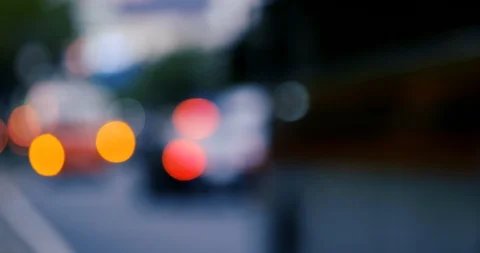 Defocused, blurry, blurred of slow moving traffic Stock Footage 104084038