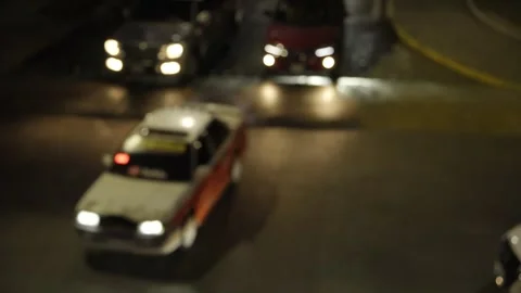 Defocused, blurry, blurred of slow moving traffic with a lots of motorcycles Stock Footage 310335067