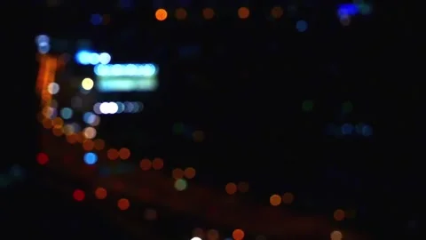 Defocused blurry motion colorful bokeh of city night traffic, footage video.. Stock-Footage 280894121