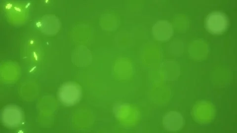 Defocused Bokeh green background, glitter float ,St. Patrick's Day, shamrocks Stock Footage 302348480
