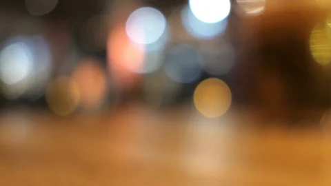 Defocused bokeh inside a bar/restaurant Stock Footage 85614162