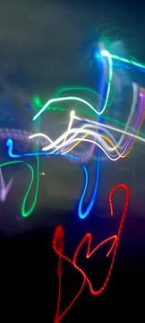 Defocused Bokeh Lights Abstract texture. Night Bokeh Light In Big City Stock Photos