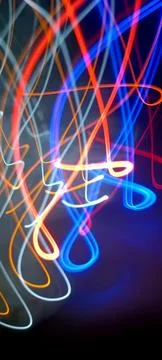 Defocused Bokeh Lights Abstract texture. Night Bokeh Light In Big City Stock Photos
