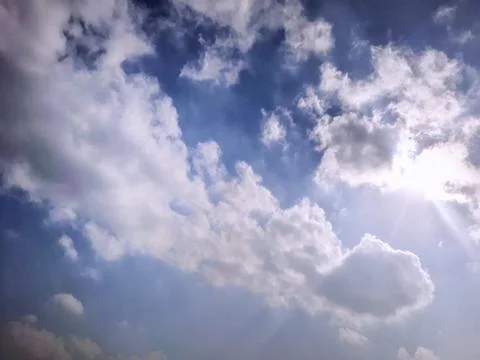 Defocused bright blue pink solid cloudy sky Photos