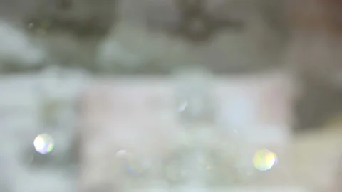 Defocused bright sparkling decorations. Stock Footage 86153181