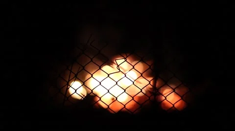 Defocused burning fire Stock Footage 60788872