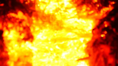 Defocused Burning hot ahes in flame Stock Footage 162589330