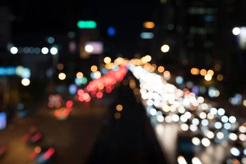 Defocused car lights Stock Photos