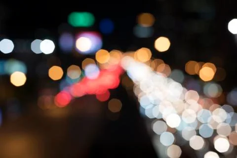 Defocused car lights Stock Photos