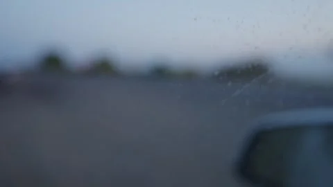 Defocused Car in Motion through Dusty Window View Stock Footage 255967434