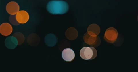 Defocused  car moving. Out of focus night city lights Stock Footage 51416409
