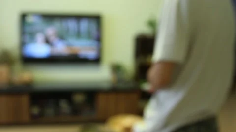 Defocused channel surfing Stock Footage 53845973