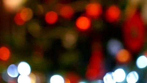 Defocused of Christmas background. Bokeh effect lighting Stock Footage 83379530