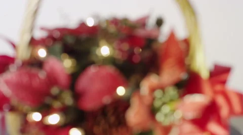 Defocused Christmas Basket Video stock 55974276