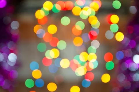 Defocused christmas lights Stock Photos