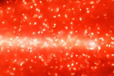 Defocused christmas red glitter background with bokeh. Holiday glowing backdrop Stock Illustration