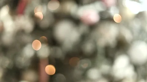 Defocused Christmas tree with lights and ornaments. Stock Footage 166466009